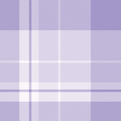 Purple tartan plaid fabric seamless pattern of check background tartan with a textile fabric plaid texture. Tartan Scotland seamless plaid pattern vector. Retro background fabric.