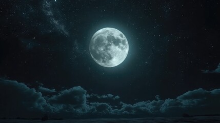 Fototapeta premium Luminous Moonlight in the Night Sky