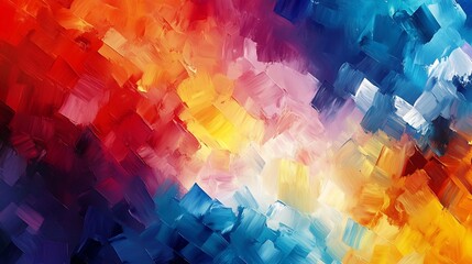 Obraz premium Abstract Oil Painting with Vibrant Colors and Diagonal Brushstrokes