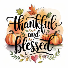 autumn theme sticker, clipart, watercolor illustration, isolated on a white background 
