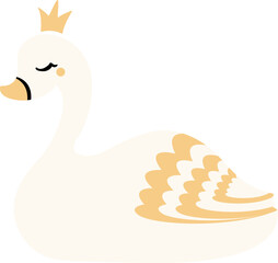 Golden Winged Swan with a Crown