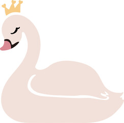 Elegant Pink Swan with a Crown