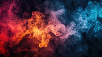 Fototapeta premium Vibrant smoke texture on dark backdrop