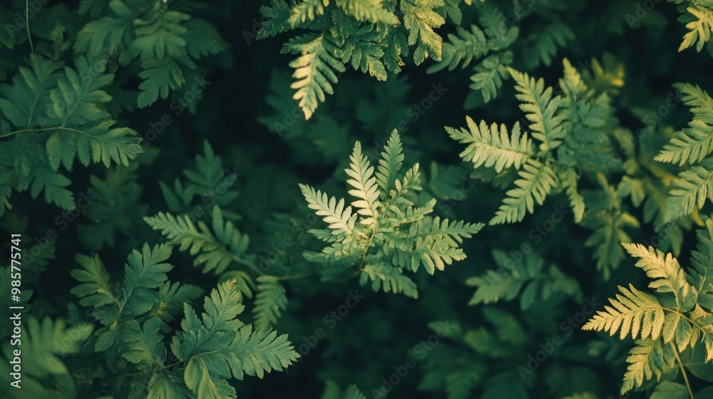 Canvas Prints Lush Green Fern Fronds Close Up