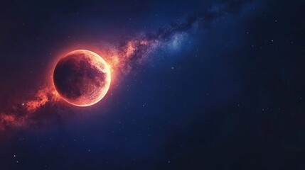 Lunar Eclipse with Dark Sky Background