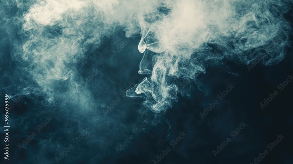 Poster abstract smoke texture frame on dark backdrop with fog creating a natural pattern