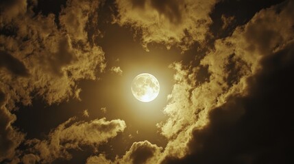 Moonlit sky with clouds