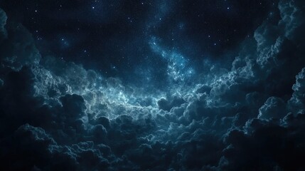 Fototapeta premium night sky background with stars and clouds
