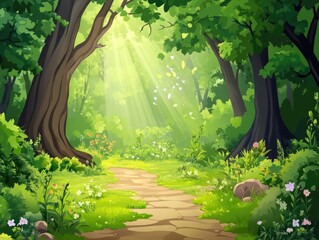 forest landscape with trees and nature elements