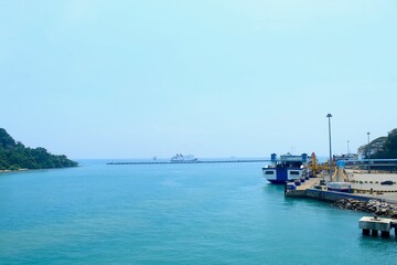 commercial passenger boats at the port
