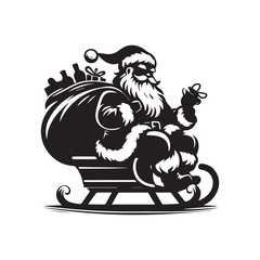 Santa Claus silhouette vector PNG ICON