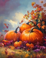 Naklejka premium pumpkin celebration in a festive atmosphere