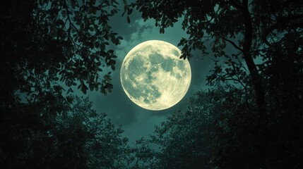 Fototapeta premium Full Moon in Abstract Natural Backgrounds