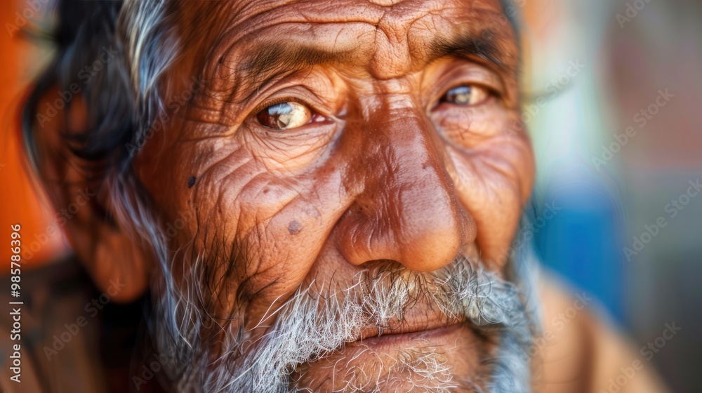 Sticker Close-up portrait of an elderly man