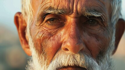 Obraz premium Close-up Portrait of an Elderly Man