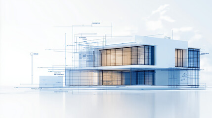 Architectural Blueprint With construction phase