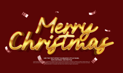 vector 3d text effect merry christmas typography template for christmas event tittle
