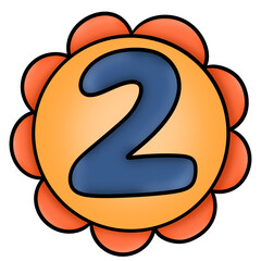 Illustration of flowers with number items
