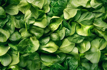 Fototapeta premium A vibrant green salad leaf texture showcasing the intricate details of ripples and petals