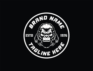 Gorilla badge logo - Gorilla icon, vector illustration