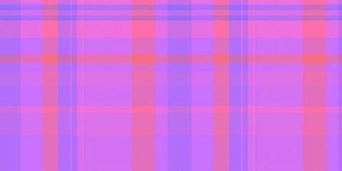 Fototapeta premium Doodle plaid fabric texture, festival textile seamless tartan. Fibrous background vector check pattern in violet and purple colors.