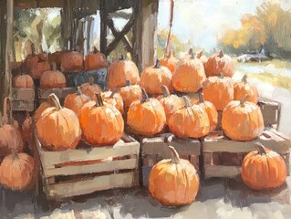 Pumpkins at the farm market