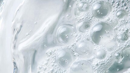 A close up of water bubbles in a glass of water