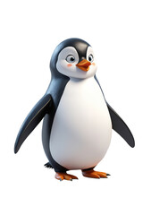 Obraz premium 3d rendering a standing penguin cut out
