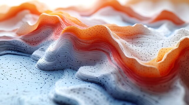 Serene Paper Cut Scatter Plot with Layered Dots and Trend Lines