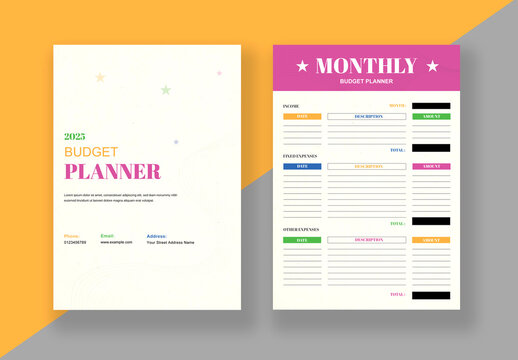 Budget Planner Template Layout