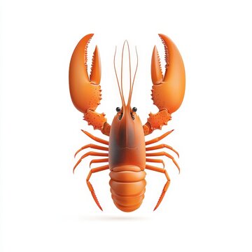 recommend clip art: A lobster clipart, brushstroke style, bold and expressive, isolated on white background.
