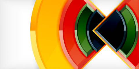 Abstract background - circles and round triangles with 3d effect. Vector Illustration For Wallpaper, Banner, Background, Card, Book Illustration, landing page