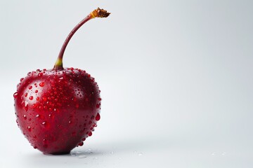 A fresh cherry isolated on white