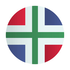 Obraz premium Circle Flag of Groningen, Netherlands. District of Holland badge