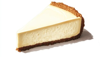 A Slice of New York-Style Cheesecake with a Graham Cracker Crust