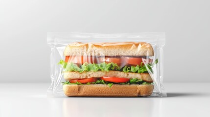 Plastic wrap mockup for sandwich or fast-food packaging.