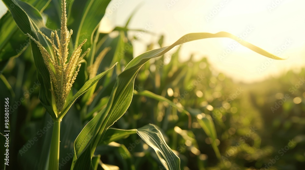 Sticker Corn Field at Sunset