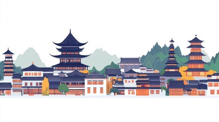 Antique traditional Chinese architectural complex
