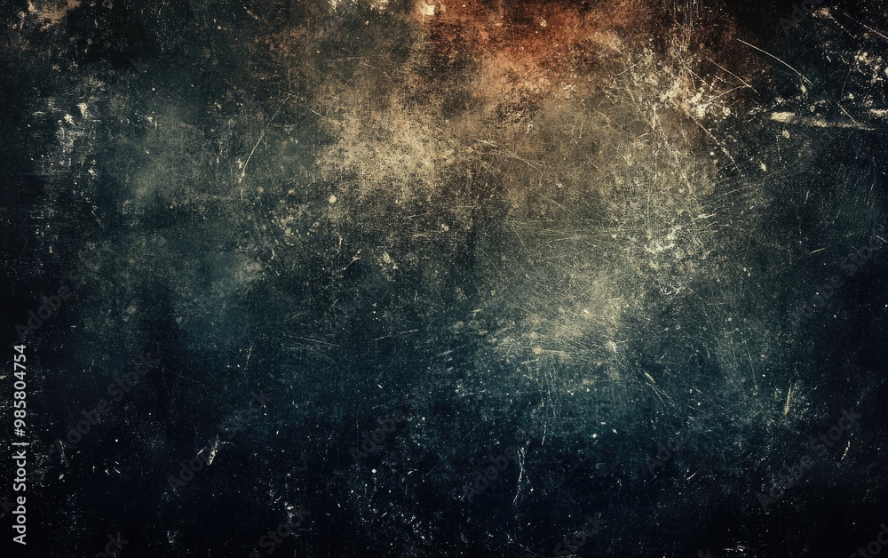 Poster Dark abstract vintage grunge background with faded center for text or image