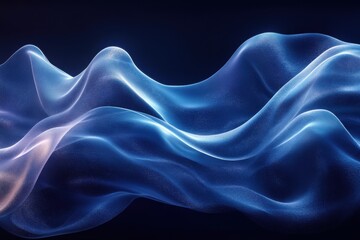 Obraz premium Vector abstract light lines wavy flowing dynamic in blue.