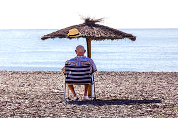 Vacation, sunbathing on the beach