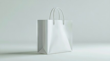 A white shopping bag on a white background