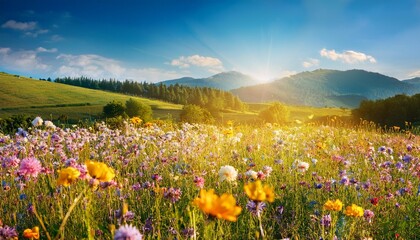 Obraz premium Wildflower fields in full bloom.