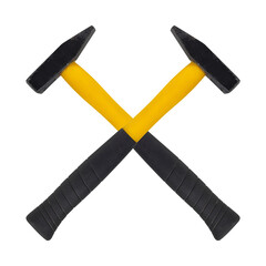 Tools Building and repair - Two crossed hammer Isolated