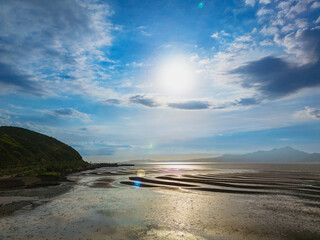 ドローンで撮影した御輿来海岸（日本）