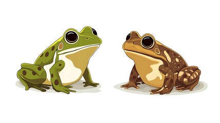 Naklejka premium Frog and Toad Logo Vector with Nature Vibes on White Background