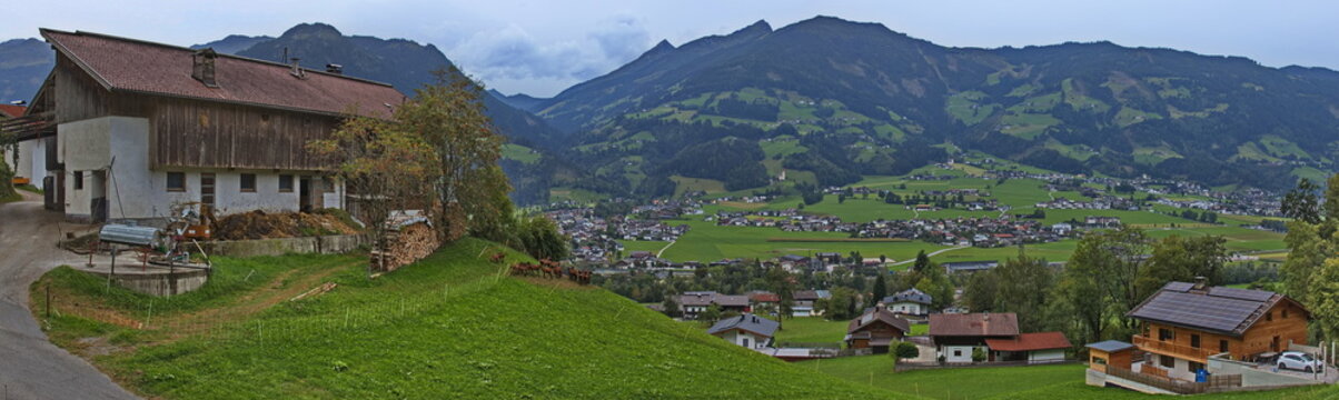 View of Zillertal at Haselbach, Tyrol, Austria, Europe
