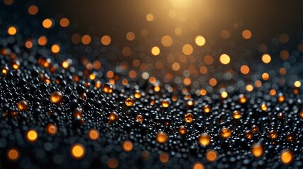 Mesmerizing black bead texture, thousands of sparkling spheres