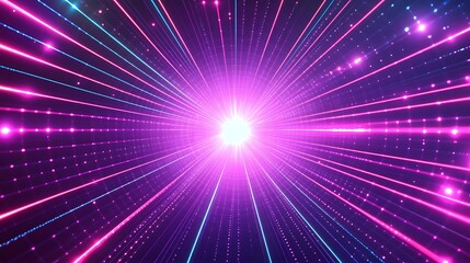 Obraz premium Electric Neon Starbursts - Retro-Futuristic Concert Poster Design Template