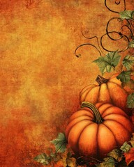 Decorative pumpkin background for stock imagery